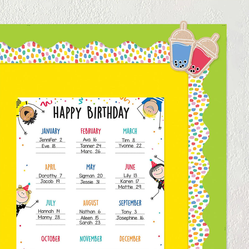 Creative Teaching Press Core Decor EZ Border, 3" x 2', Lime Wavy, 24/Pack, 3 Packs/Bundle (CTP11064-3)