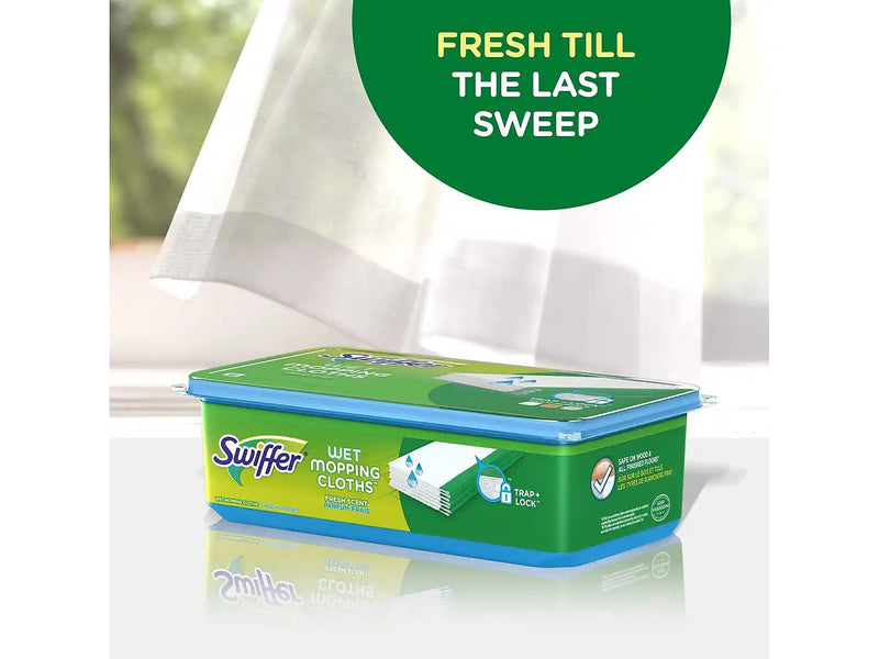 Swiffer Sweeper Wet Mopping Pad Refill, Fresh Scent, White, 24/Pack, 6 Packs/Carton (35155)