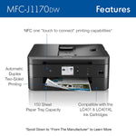 Brother MFC-J1170DW Wireless Color Inkjet Printer, All-In-One, Print, Scan, Copy, Fax
