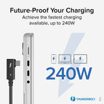 Plugable Thunderbolt 4 240W EPR Cable with Right Angle Connector, Black (TBT4-240W-80CMR)