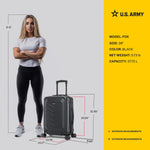 US Army FOX 20" Hardside Carry-On Suitcase, 4-Wheeled Spinner, TSA Checkpoint Friendly, Black (USLFOX00S-BLK)