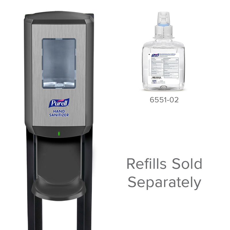 PURELL CS6 Automatic Floor Stand Hand Sanitizer Dispenser, Black/Chrome (7416-DS)