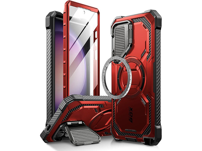 i-Blason ArmorBox MagSafe Rugged Case for Samsung Galaxy S24 Ultra, Metallic Red (GS24UABSRD)