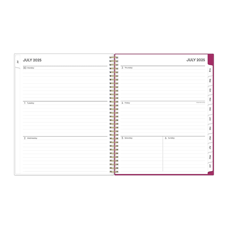 2025-2026 Blue Sky Mahalo 8.5" x 11" Academic Year Weekly & Monthly Planner, Plastic Cover, Multicolored (100149-A26)