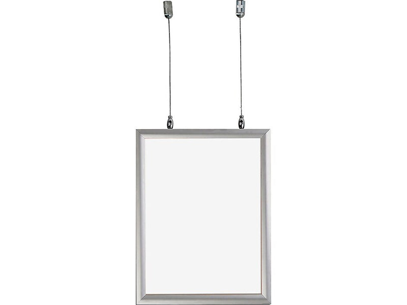 Azar Poster Holder, 10" x 12.18", Vertical, Wall Mounted, Silver, Aluminum (300408)