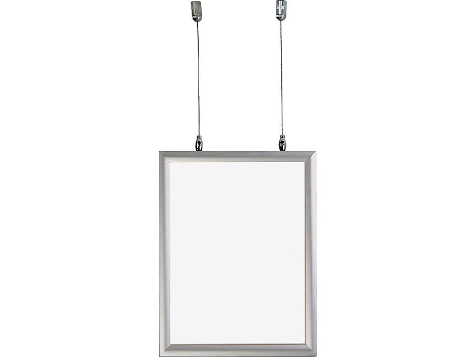 Azar Poster Holder, 10" x 12.18", Vertical, Wall Mounted, Silver, Aluminum (300408)