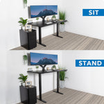 Mount-It! Dual Motor 60"W Electric Adjustable Standing Desk, Black (MI-18121)