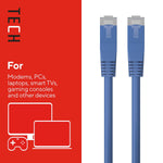 Staples TECH 7 ft. Cat-6 Ethernet Cable, Male to Male, Blue (ST62454)