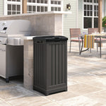 Suncast Resin Trash Can with Lid, 39 Gallon, Peppercorn and Black (GH3900)