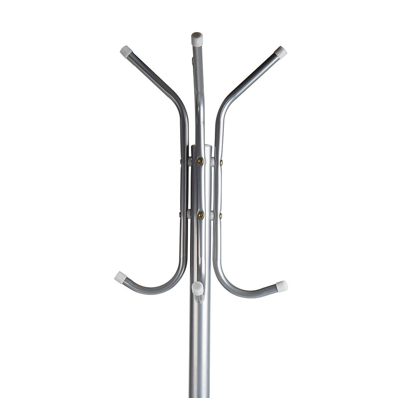 Mind Reader Freestanding Coat Rack, Multi-Hook Organizer, Silver, Metal (CRACK11-SIL)