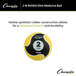 Champion Sports 2 lbs. Rhino Elite Medicine Ball, Yellow (CHMP694)