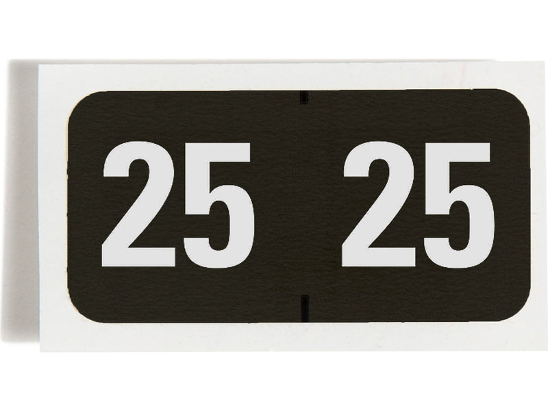 Smead "25" Color-Coded Labels, 1.5" x 0.75", Black, 500/Roll (68325)
