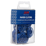 JAM Paper Circular Small Paper Clips, Dark Blue, 2 Packs of 50 (2187134B)