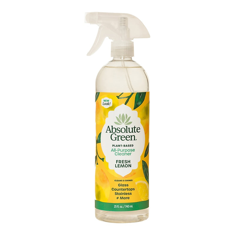 Absolute Green Eco-Friendly All-Purpose Cleaner, Fresh Lemon Scent, 25 Fl Oz., 6/Carton (AG2-ST-6)