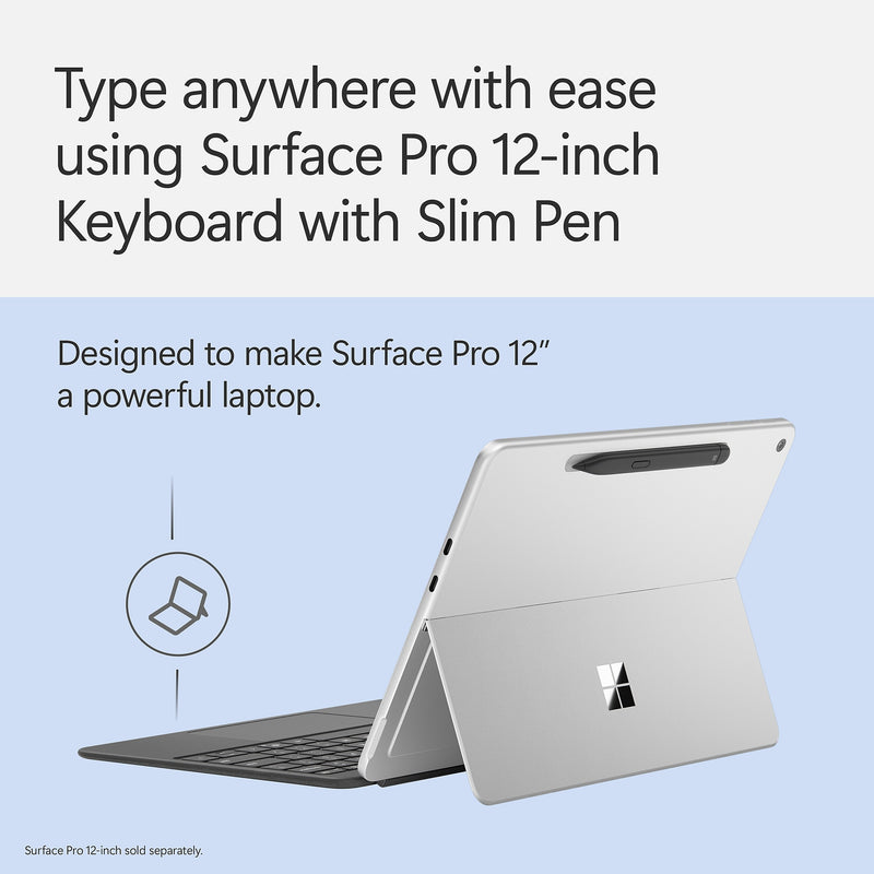 Microsoft Surface Pro 12" Keyboard Cover with Slim Pen 2, Slate (EP2-32750)