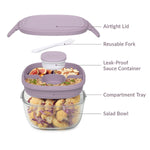 bentgo All-in-One Salad Container, 5-Compartment, Lavender, 61 oz. (BGLASSAL-L)