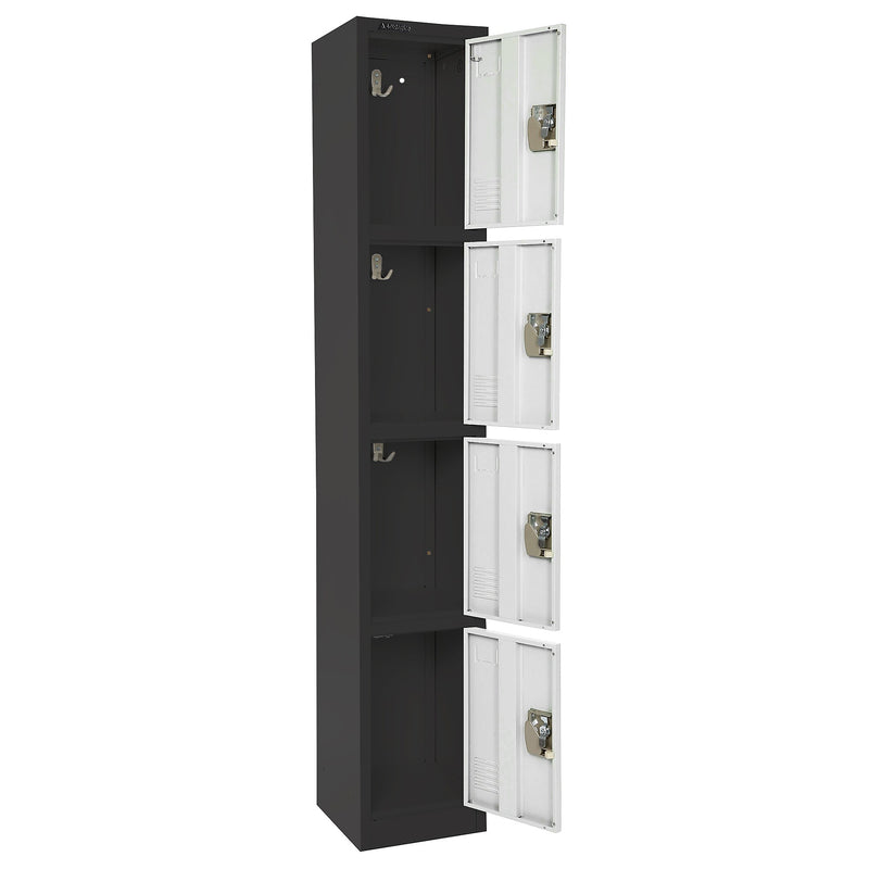 AdirOffice 72" 4-Tier Black and White Storage Locker, 4/Pack (ADI629-204-B-W-PKG-4)
