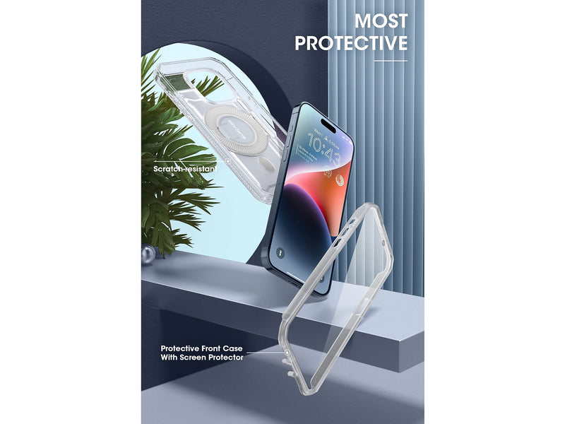 SUPCASE Unicorn Beetle PRO MAG Rugged Case for iPhone 15 Pro Max, Shock-Absorbing, Clear (SPH23MX67MGPSCL)