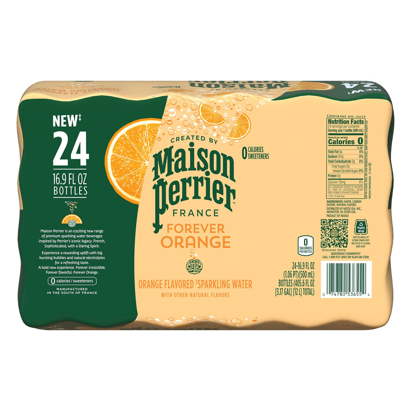 Perrier Orange Flavored Sparkling Mineral Water, 16.9 oz., 24/Carton (12242377)