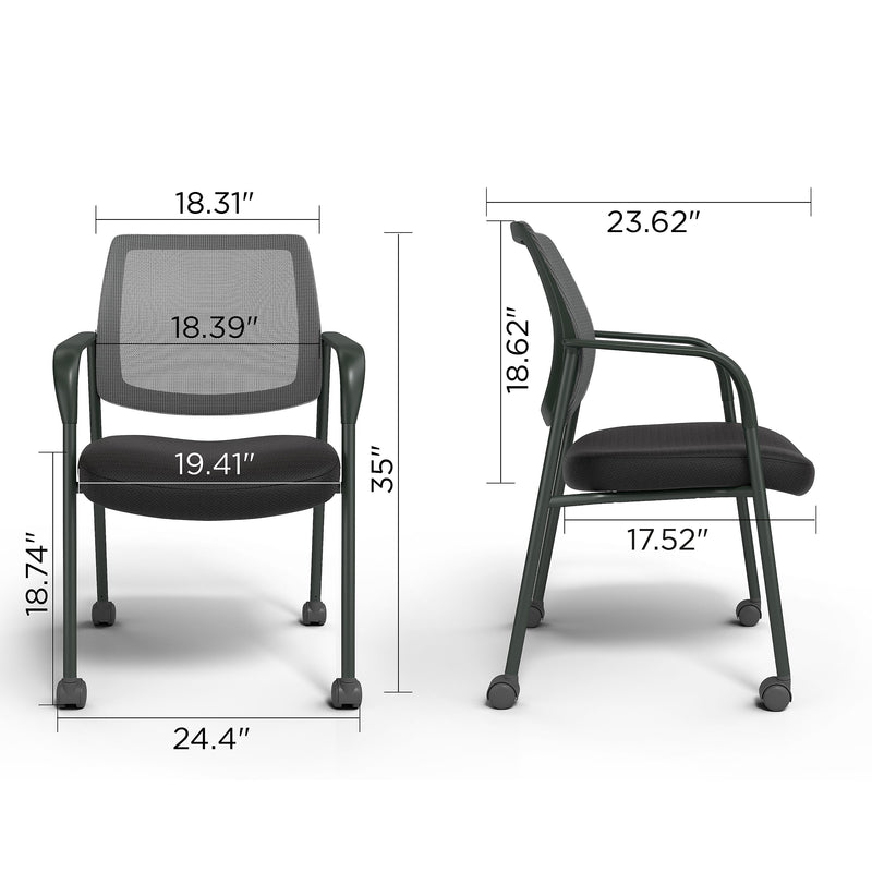 Staples Essentials Mesh/Fabric Guest Chair, Black (UN61297-CC)