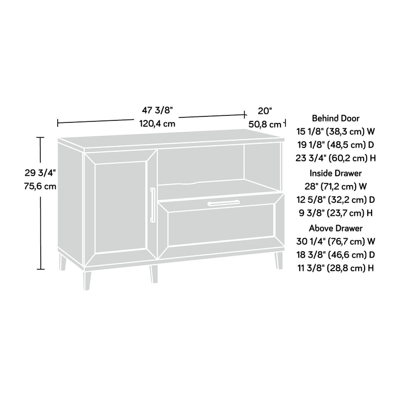 Sauder Tiffin Line File Cabinet, Letter/Legal Size, 30"H x 47"W x 20"D, Raven Oak (433268)