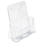 Deflecto Magazine Holder, 8.27" x 11.69", Vertical, Desktop/Wall, Clear Plastic (DEF77001)