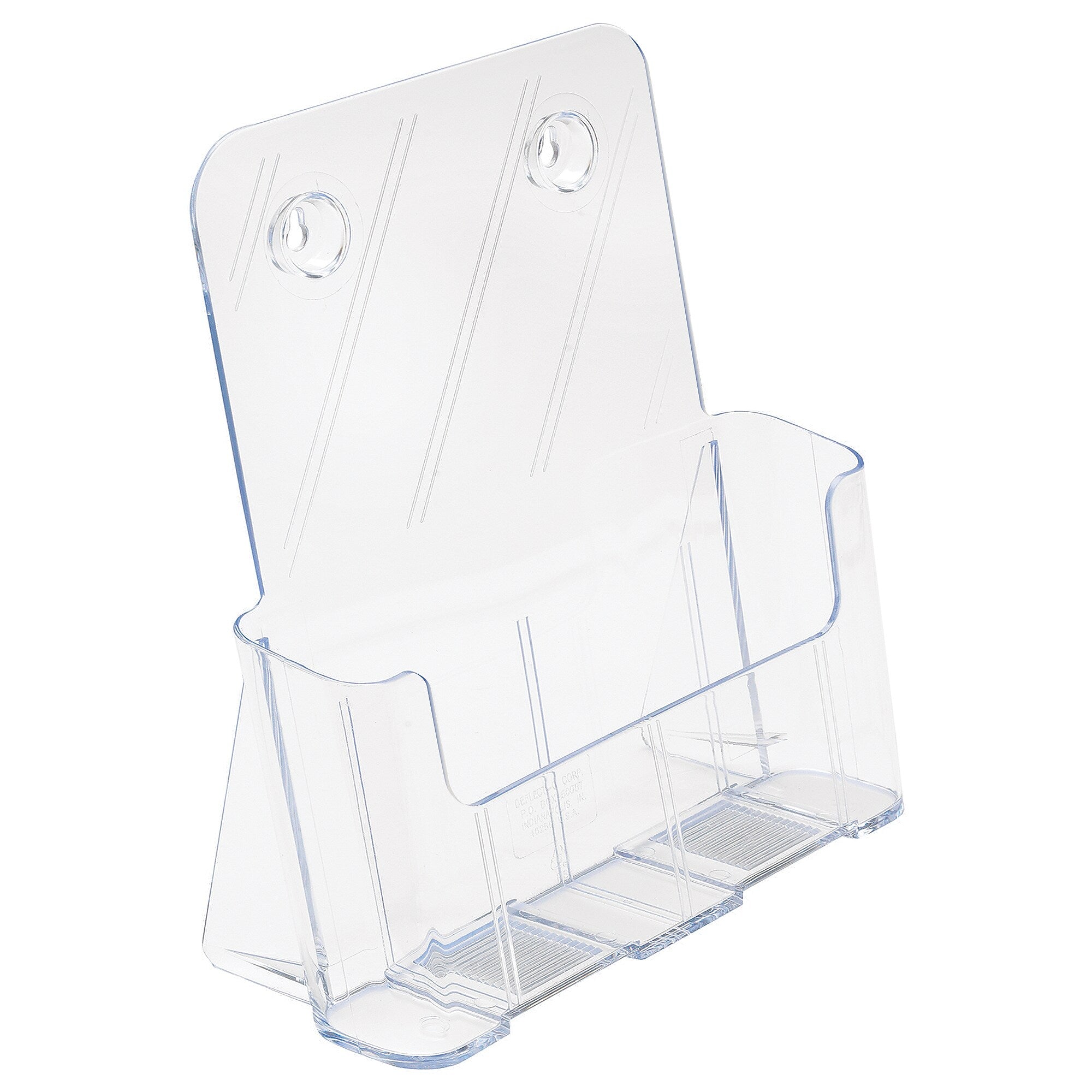 Deflecto Magazine Holder, 8.27" x 11.69", Vertical, Desktop/Wall, Clear Plastic (DEF77001)