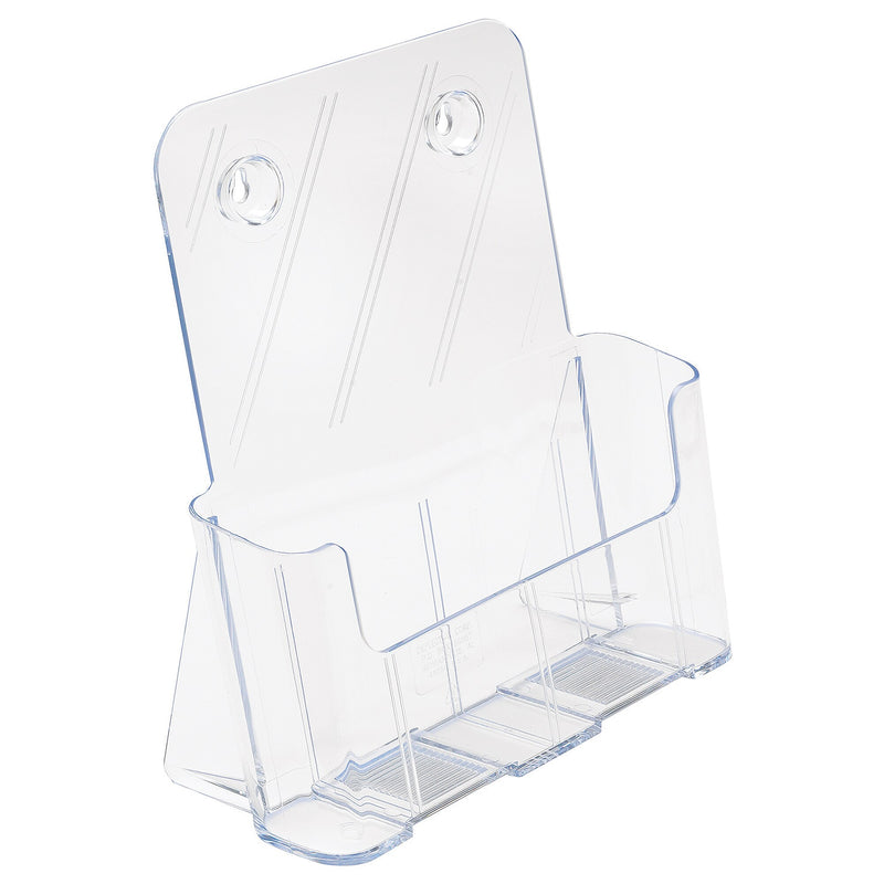 Deflecto Magazine Holder, 8.27" x 11.69", Vertical, Desktop/Wall, Clear Plastic (DEF77001)