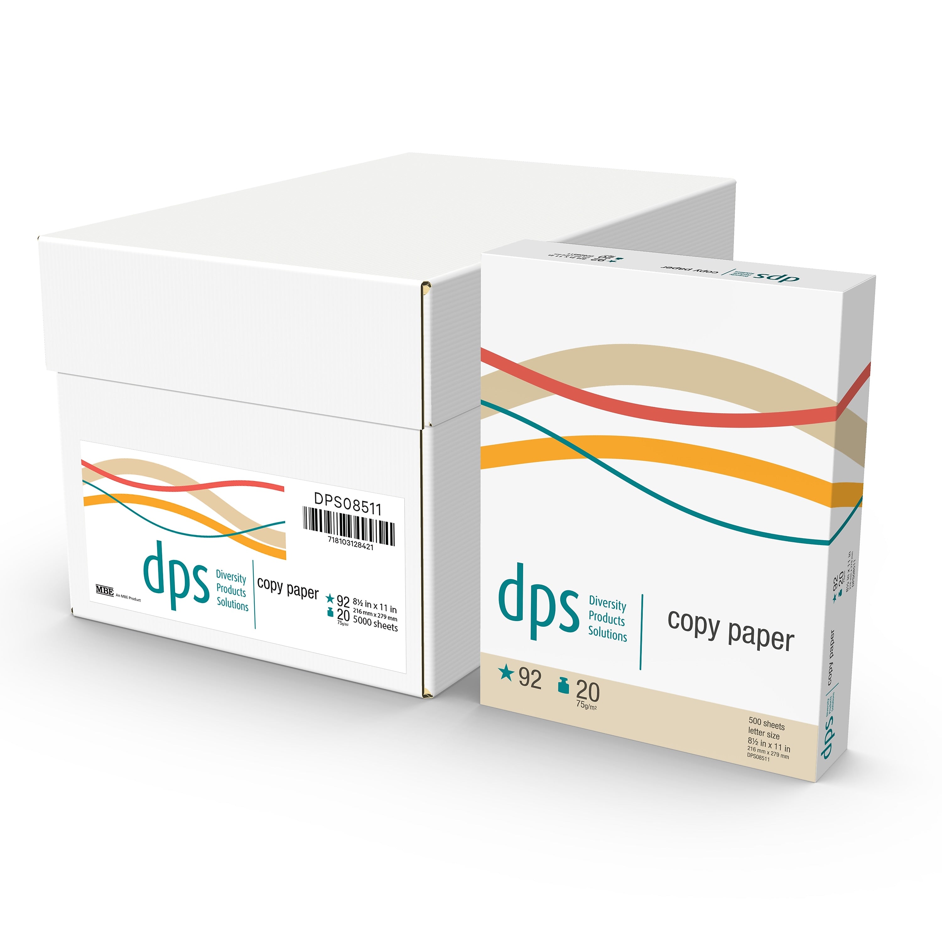DPS by Staples 8.5" x 11" Copy Paper, 20 lbs., 92 Brightness, 500/Ream (DPS08511)