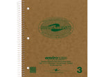 Roaring Spring Paper Products Environotes 3-Subject Notebooks, 9" x 11", College Ruled, 100 Sheets, Brown, 24/Pack (13484CS)