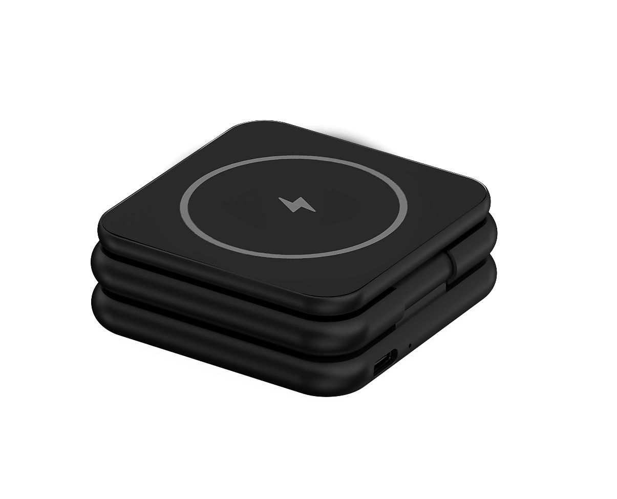 CODi 3-in-1 Folding MagSafe Wireless USB-C Charging Stand, Black (PWRC-315W)