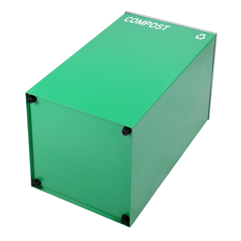 Alpine Industries 29 Gallon Indoor Steel Compost Bin with Mixed Open Lid, Green (4450-GRN-M-COM)