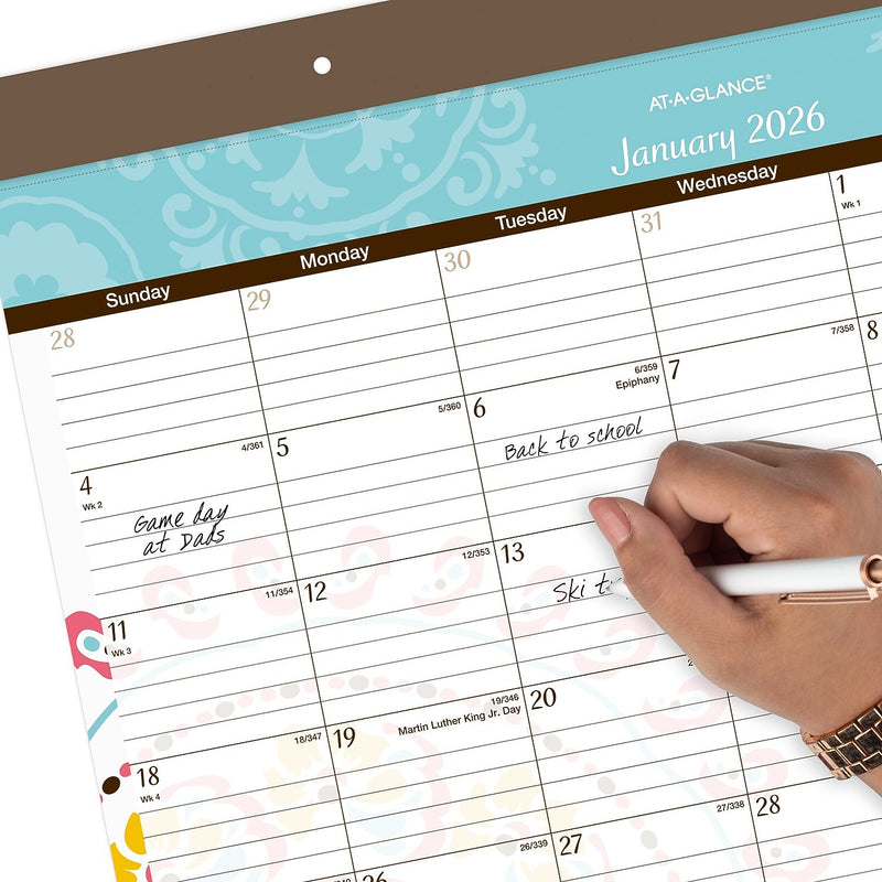 2026 AT-A-GLANCE Suzani 21.75" x 17" Monthly Desk Pad Calendar (SK17-704-26)