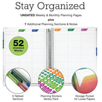 Global Printed Products Deluxe Spring Floral 8.5" x 11" Academic Teacher Planner, Plastic Cover (NAD-UNDTP-30)