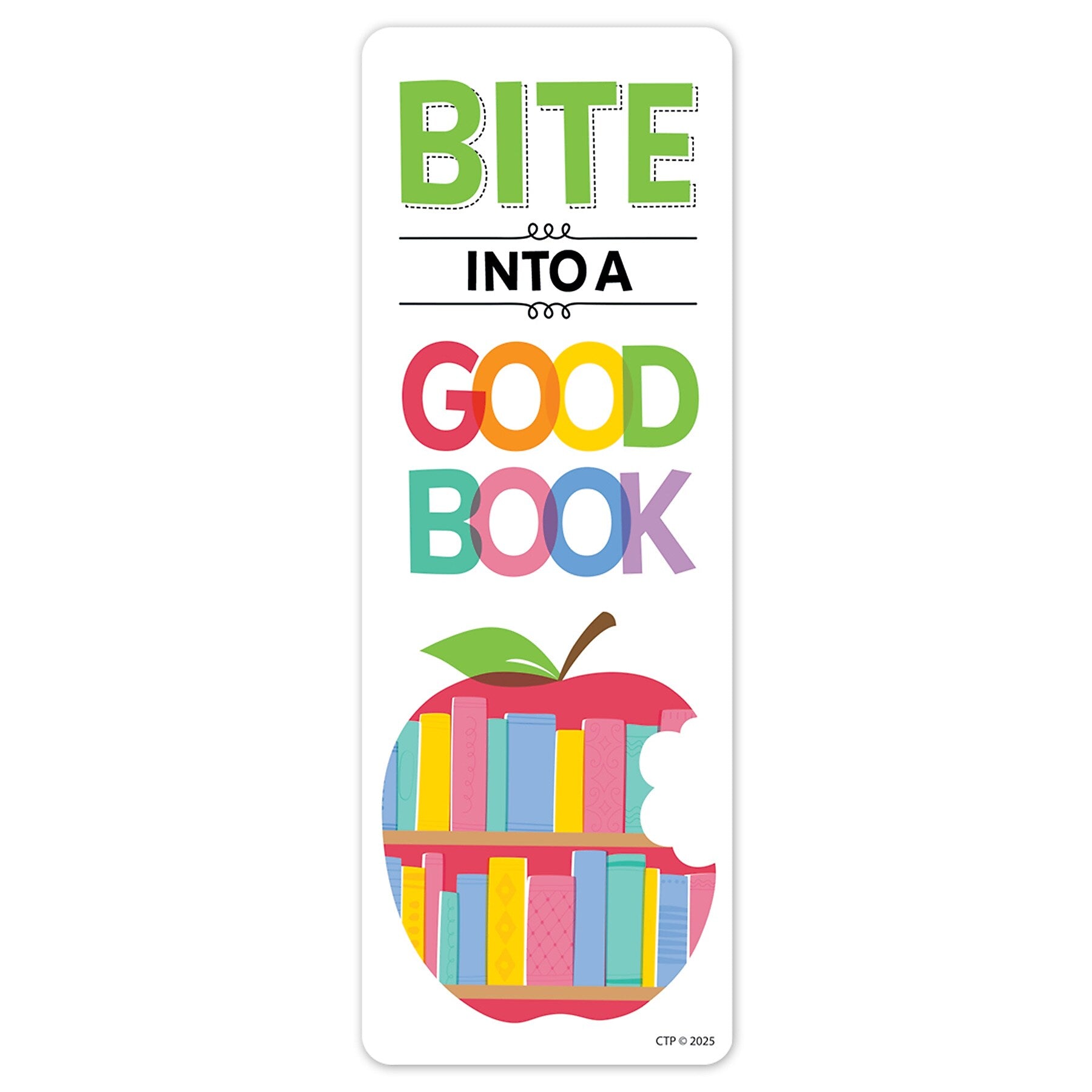 Creative Teaching Apple Time Bite Into... Bookmark, Multicolored, 30/Pack, 3 Packs/Bundle (CTP11034-3)