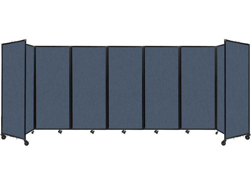 Versare The Room Divider 360 Freestanding Folding Portable Partition, 82"H x 234"W, Ocean Fabric (1182715)