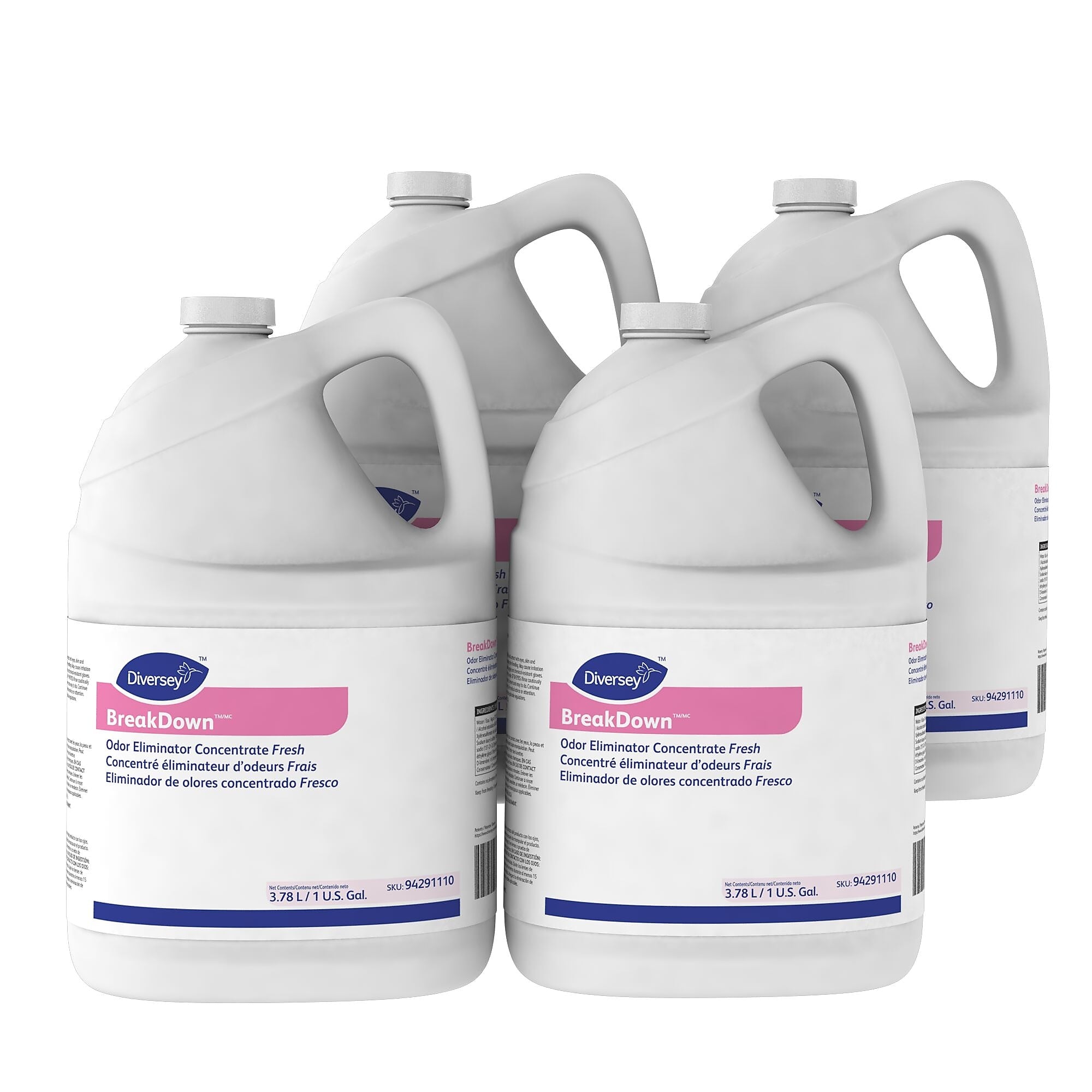 Diversey BreakDown Odor Eliminator Concentrate, Fresh, 1 Gallon, 4/Carton (94291110)