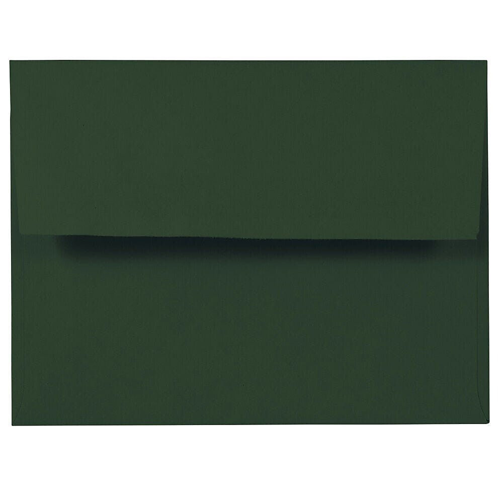 JAM Paper A2 Booklet Envelope 4 3/8" x 5 3/4", Dark Green, 100/Pack (1512744d)