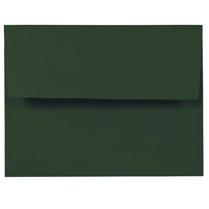 JAM Paper A2 Booklet Envelope 4 3/8" x 5 3/4", Dark Green, 100/Pack (1512744d)