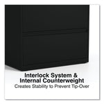 Alera® 4-Drawer 30"W Lateral File Cabinet; Black, Legal (ALELA54305BL)