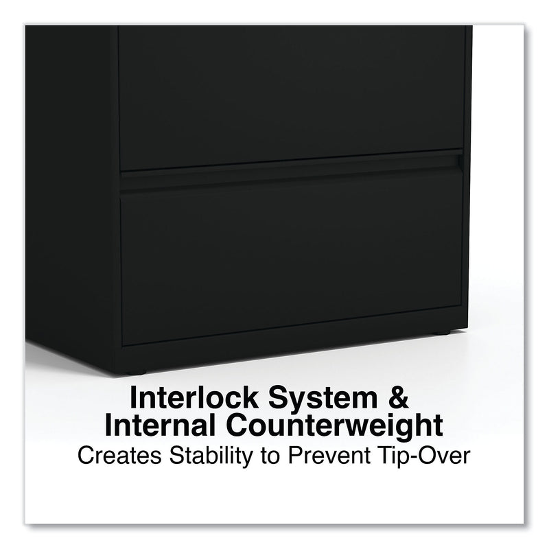 Alera® 4-Drawer 30"W Lateral File Cabinet; Black, Legal (ALELA54305BL)