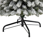 Nearly Natural 7-ft Flocked Pencil Artificial Christmas Tree with 400 Clear Lights and 574 Bendable Branches (T1907)