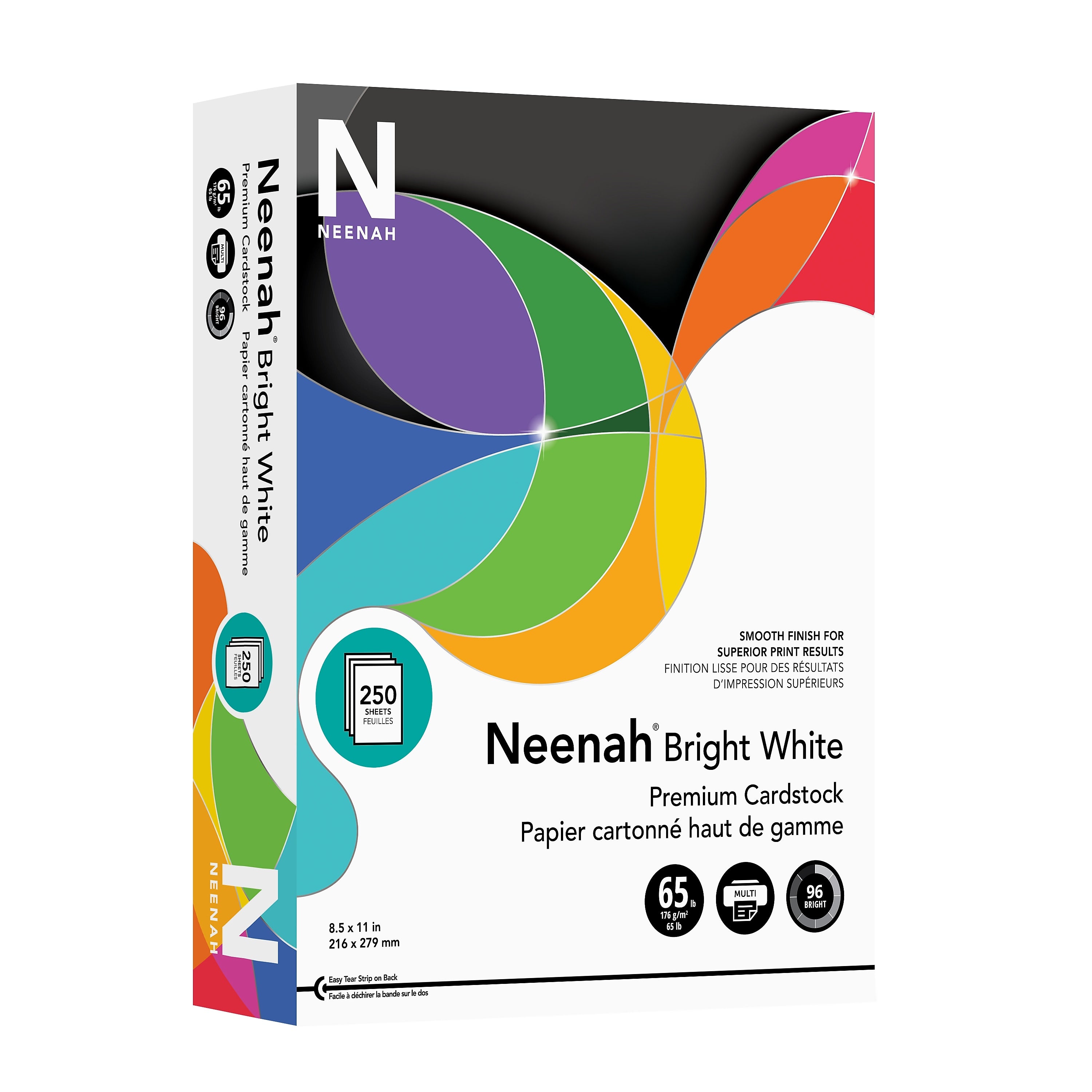 Neenah Paper 65 lb. Cardstock Paper, 8.5" x 11", White, 250 Sheets/Pack (91904/92904)