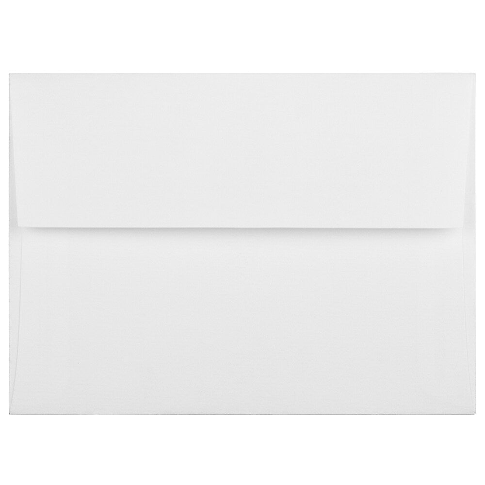 JAM Paper A6 Booklet Envelope 4 3/4" x 6 1/2", Bright White Linen, 100/Pack (3137d)