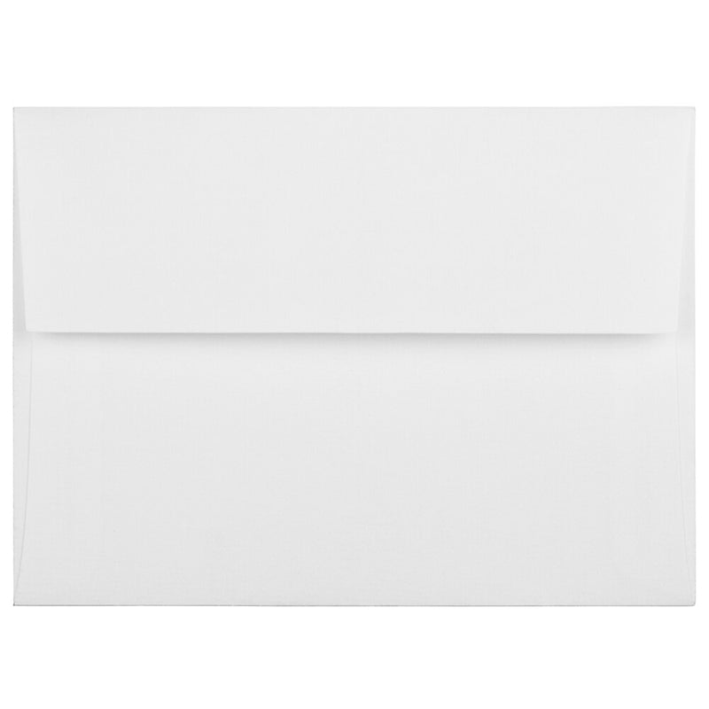 JAM Paper A6 Booklet Envelope 4 3/4" x 6 1/2", Bright White Linen, 100/Pack (3137d)