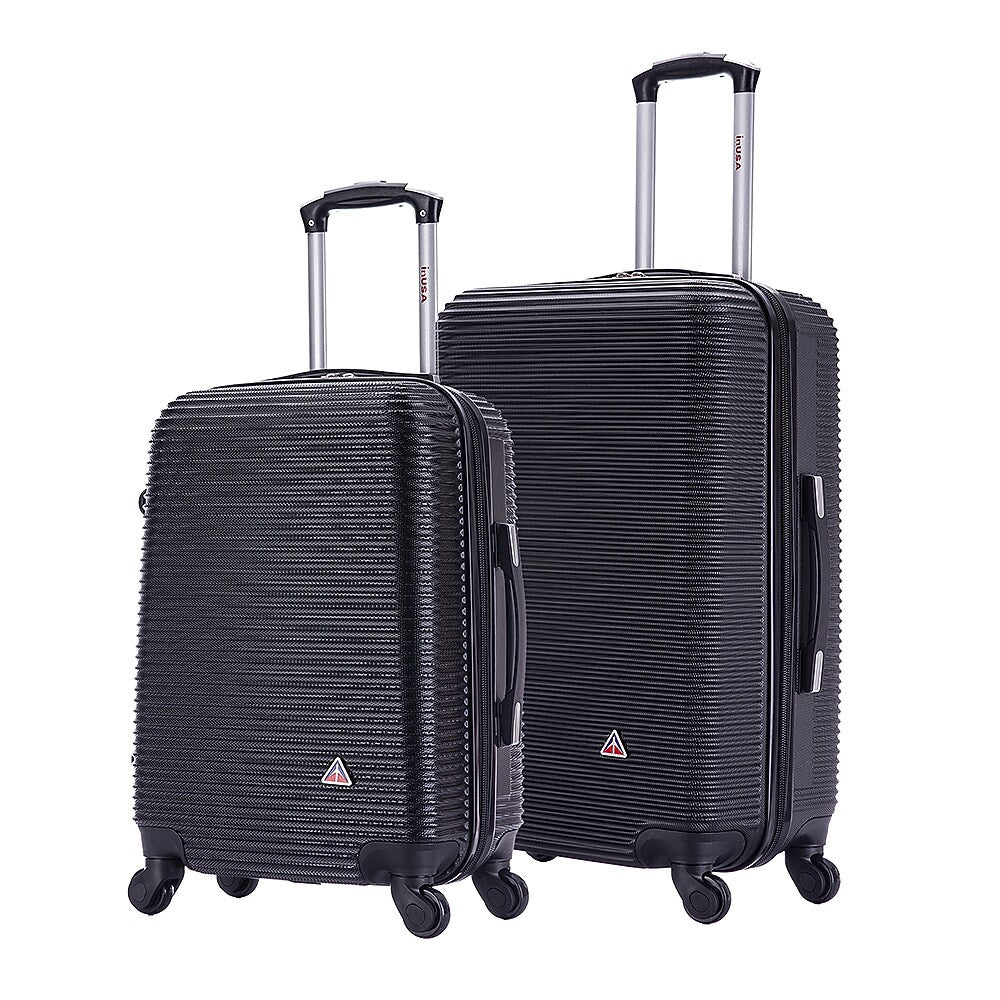 InUSA Royal 2-Piece Hardside Spinner Luggage Set, TSA Checkpoint Friendly, Black (IUROY0SM-BLK)