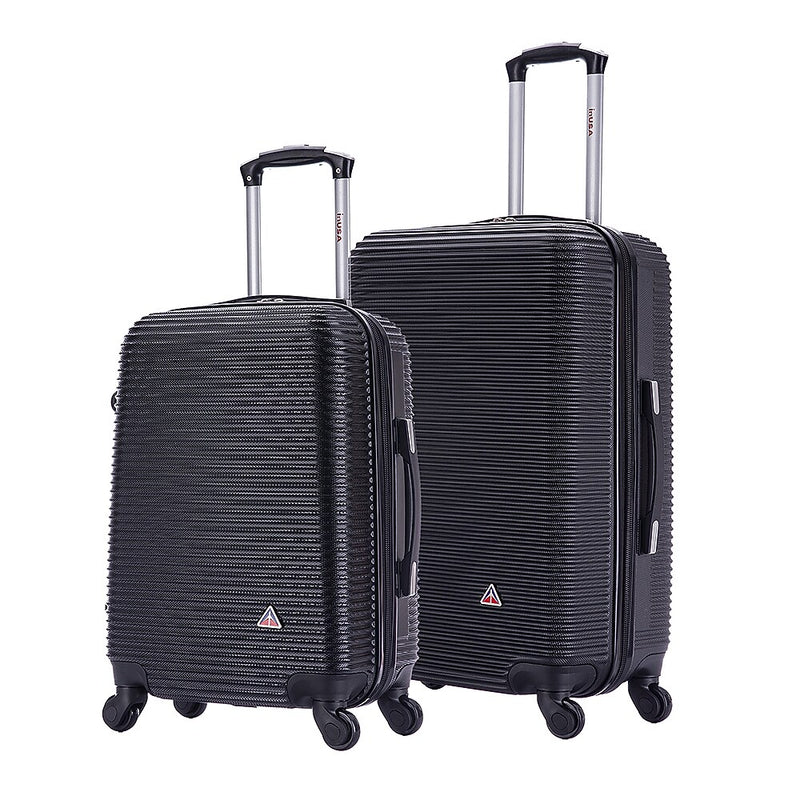 InUSA Royal 2-Piece Hardside Spinner Luggage Set, TSA Checkpoint Friendly, Black (IUROY0SM-BLK)