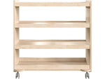 Flash Furniture Bright Beginnings Mobile 3-Section Storage Cart, 31.5"H x 31.5"W x 15.75"D, Brown (MK-KE24114-GG)