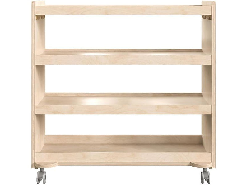 Flash Furniture Bright Beginnings Mobile 3-Section Storage Cart, 31.5"H x 31.5"W x 15.75"D, Brown (MK-KE24114-GG)