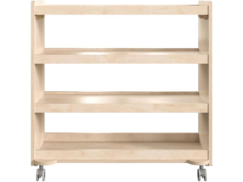 Flash Furniture Bright Beginnings Mobile 3-Section Storage Cart, 31.5"H x 31.5"W x 15.75"D, Brown (MK-KE24114-GG)
